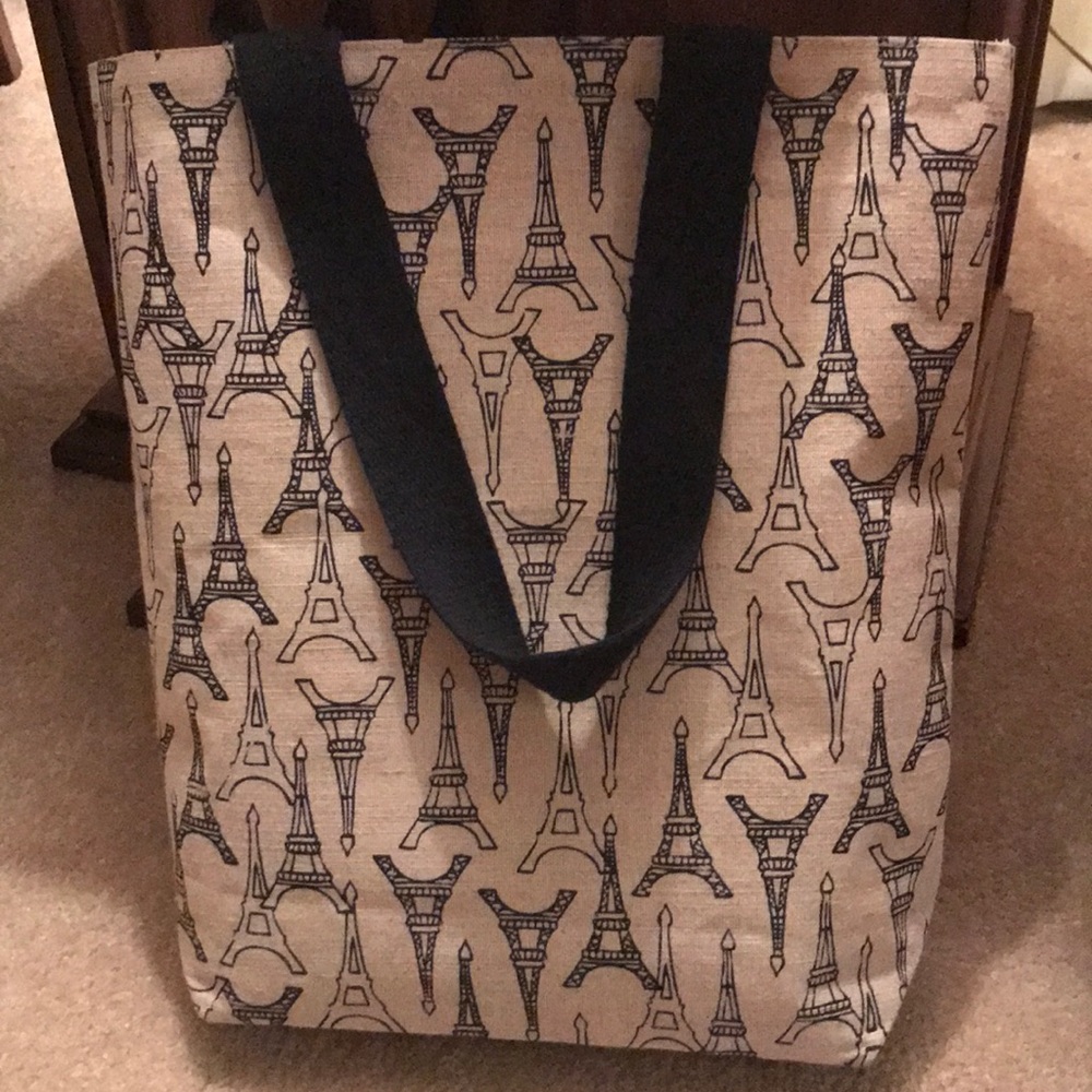 Eiffel Tower tote with inside pocket.